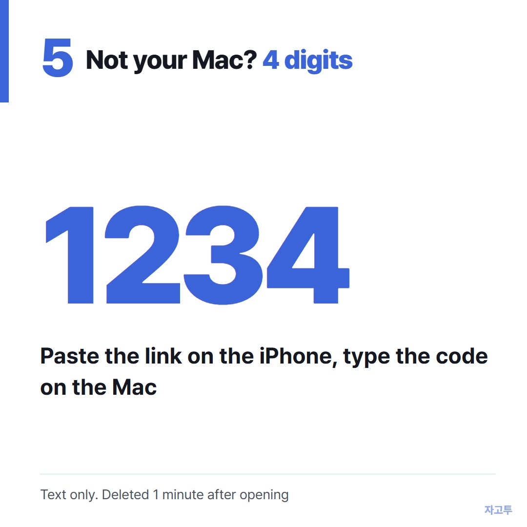 A 4-digit code carrying a link from iPhone to Mac
