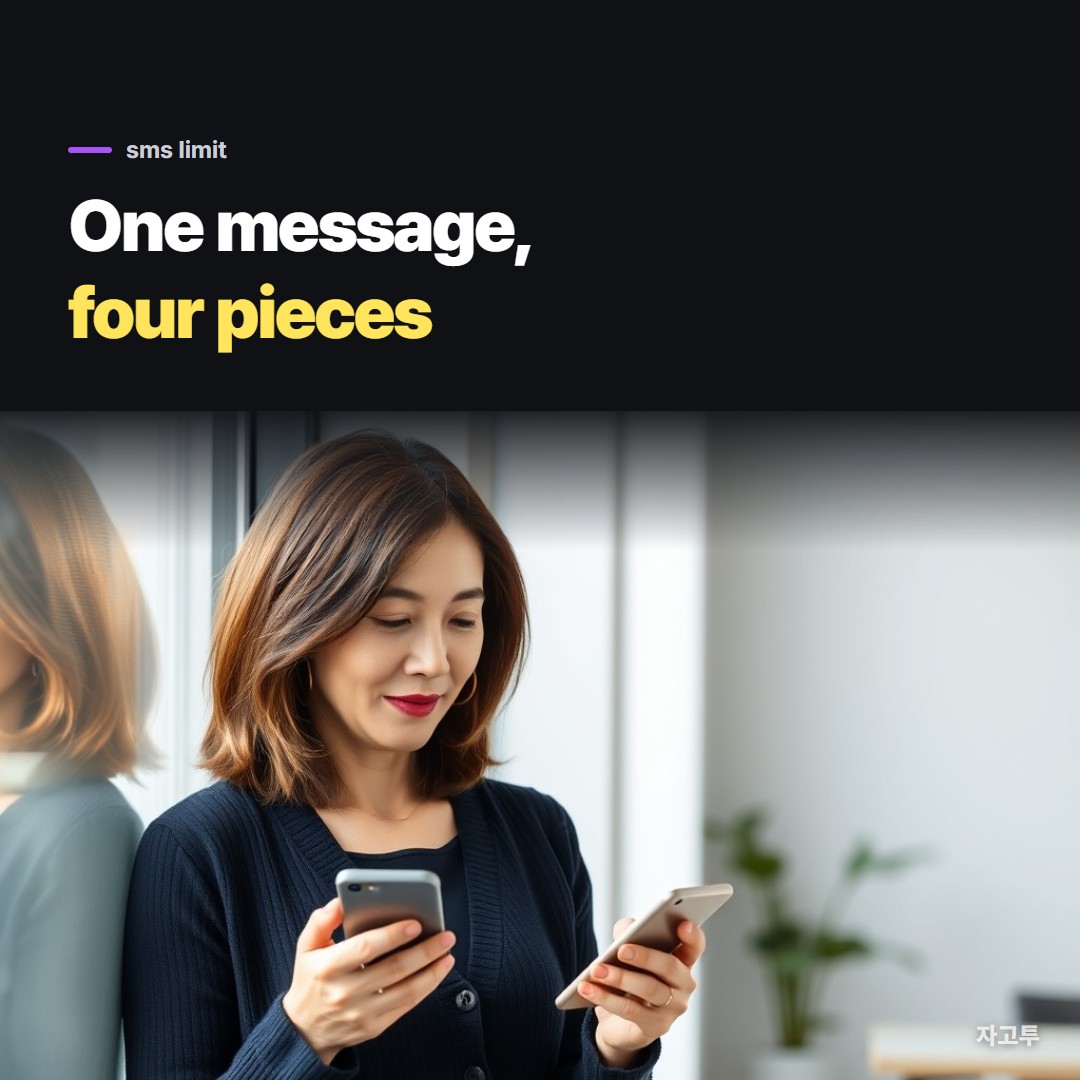 Someone reading a long message that arrived in pieces