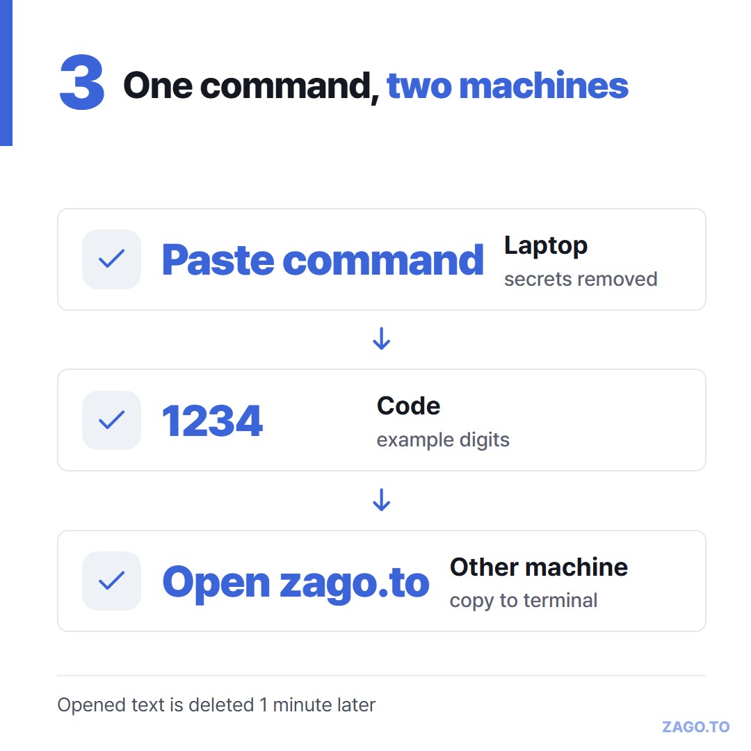 Steps to move a command with a 4-digit code
