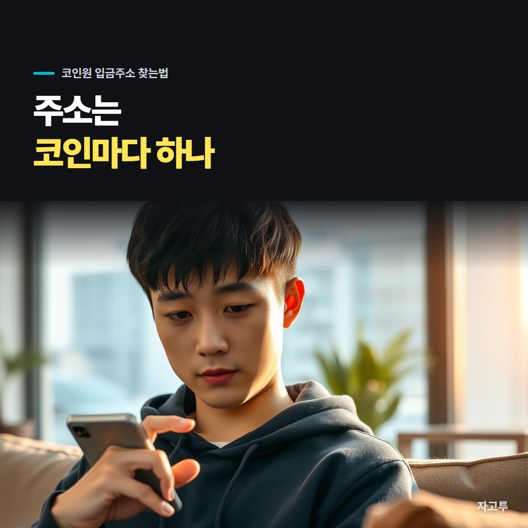 휴대폰 거래소 앱에서 입금 화면을 찾는 장면