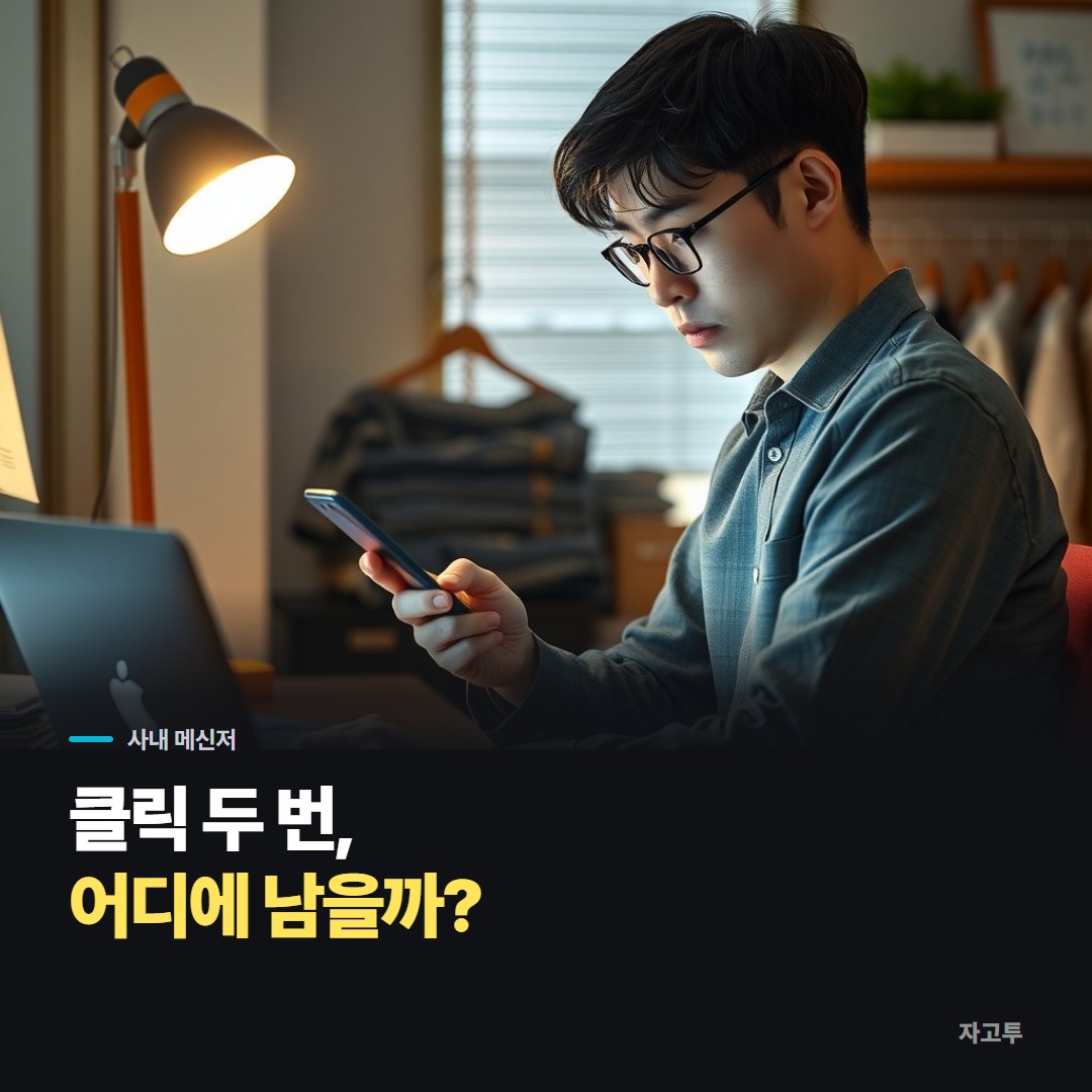 퇴근 직전 폰과 회사 PC를 번갈아 보는 직장인