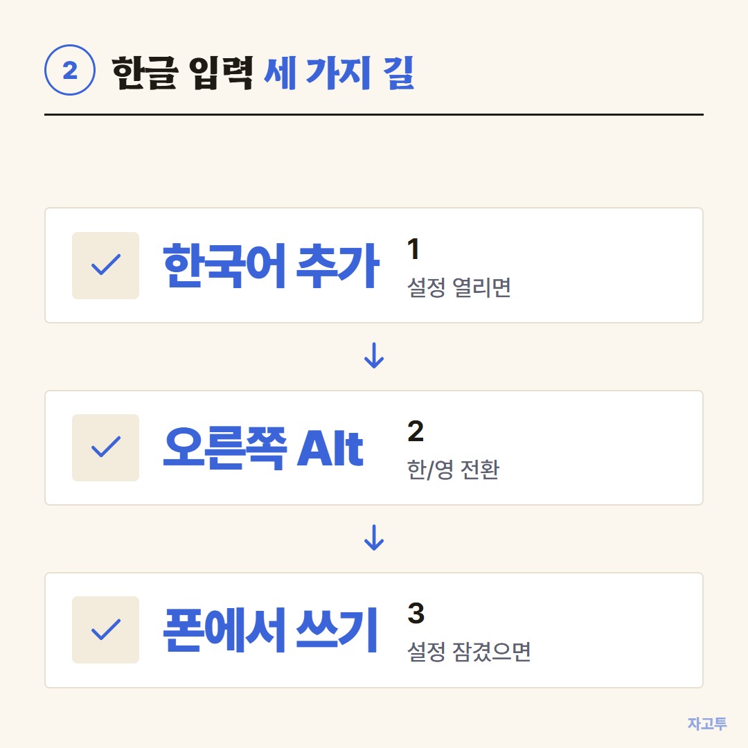 외국 컴퓨터에서 한글을 입력하는 세 가지 길