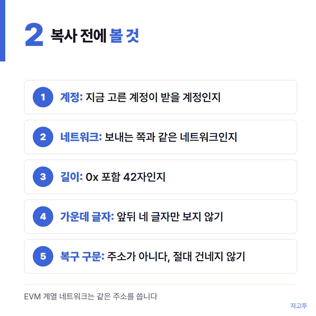 메타마스크 주소를 쓰기 전 확인할 것